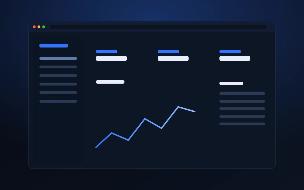 Aperçu de l'interface du logiciel Structure Hub : tableau de bord, indicateurs et graphique d'activité
